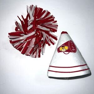 Build A Bear Workshop Cheerleading Megaphone and Pom Pom Set Red White